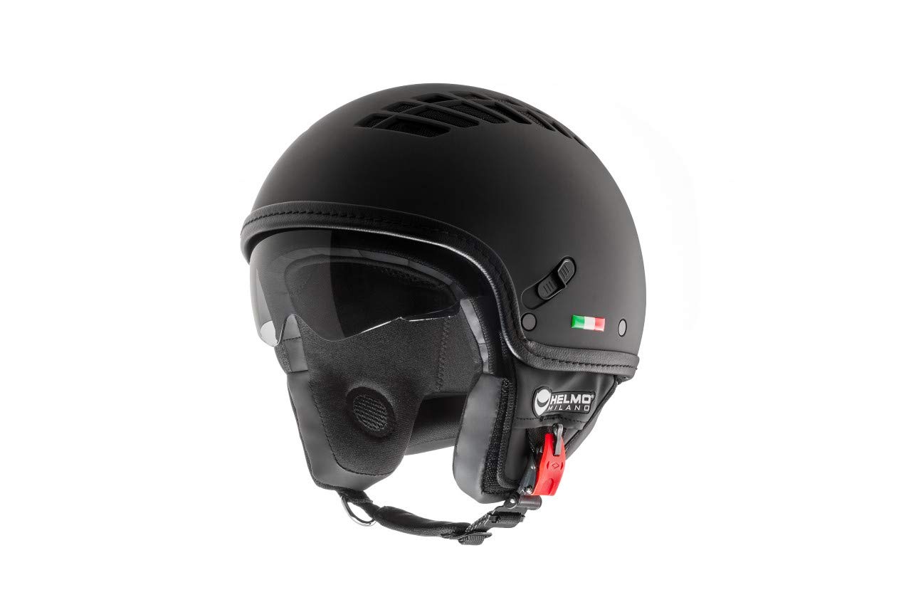 Helm HELMO Milano Demi Jet -ViaColVento- (M, schwarz matt) von Scooter-ProSports