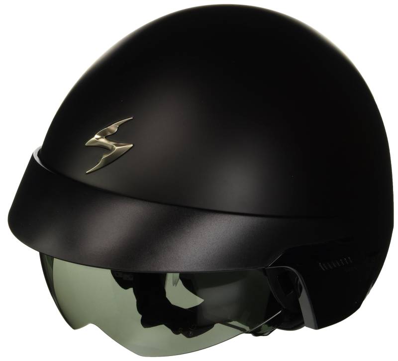 Scorpion 08-100-10-07 EXO 100-Open Shape Helmet with Removable Collar External Screen, Black von Scorpion