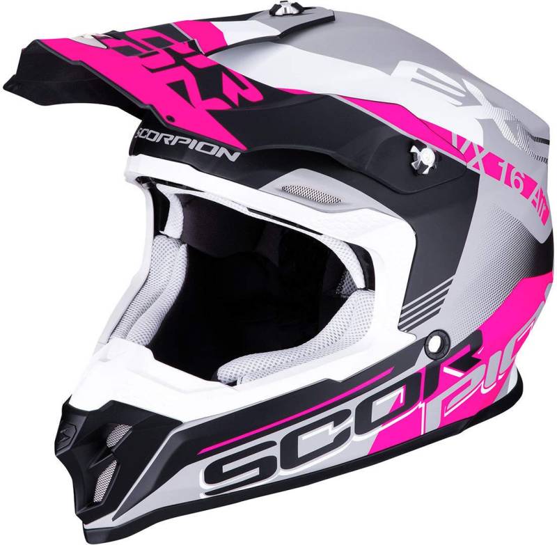 Scorpion 46-266-219-04 VX-16 Air Arhus Matt Silver-Black-Pink M von Scorpion