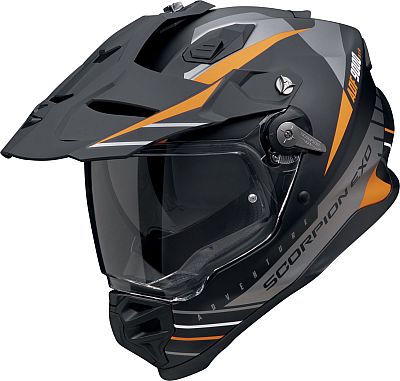 Scorpion ADF-9000 Air Feat, Endurohelm - Matt Schwarz/Silber/Orange - M von Scorpion