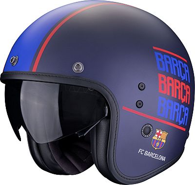 Scorpion Belfast Evo FC Barcelona, Jethelm - Matt Dunkelblau/Rot/Blau - L von Scorpion