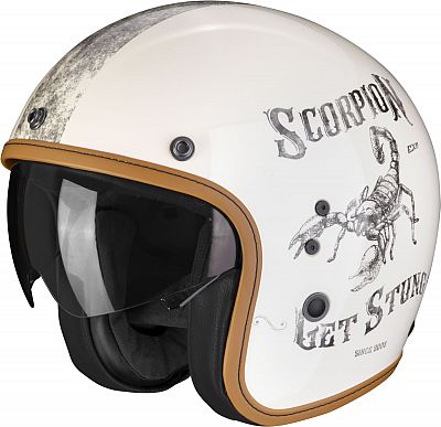 Scorpion Belfast Evo Pique, Jethelm - Beige/Schwarz - M von Scorpion