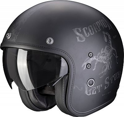 Scorpion Belfast Evo Pique, Jethelm - Matt Schwarz/Silber - XS von Scorpion