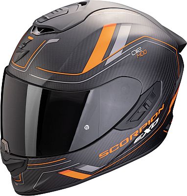 Scorpion EXO-1400 Evo Air II Carbon Mirage, Integralhelm - Matt Schwarz/Orange - S von Scorpion