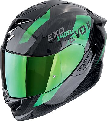 Scorpion EXO-1400 Evo Air II Carbon Platted, Integralhelm - Schwarz/Grün - S von Scorpion