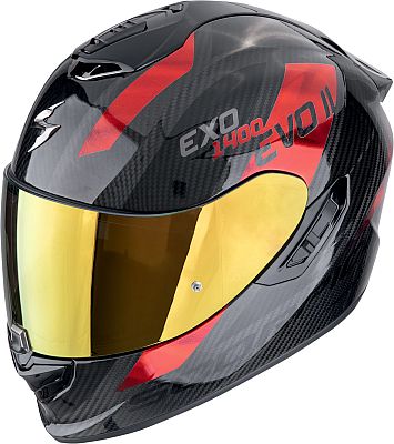 Scorpion EXO-1400 Evo Air II Carbon Platted, Integralhelm - Schwarz/Rot - S von Scorpion