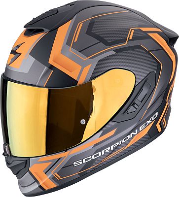 Scorpion EXO-1400 Evo Air II Linart, Integralhelm - Matt Schwarz/Orange/Grau - XXL von Scorpion