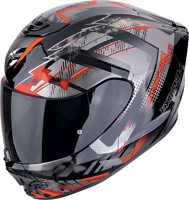 Scorpion EXO-391 Clutter, Integralhelm - Schwarz/Silber/Rot - XS von Scorpion