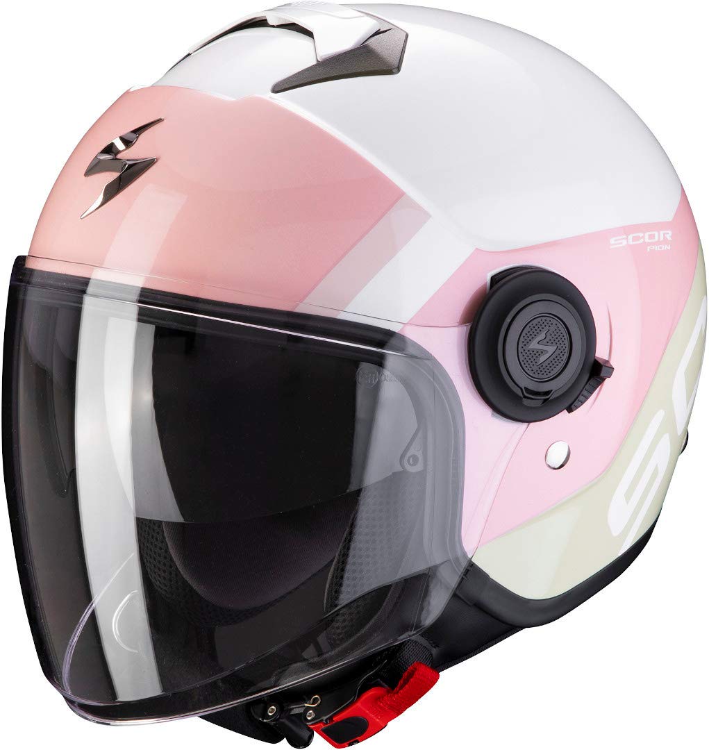 Scorpion Motorradhelm EXO-CITY SYMPA White-Coral-Green, Rosa/Weiss, L von ScorpionEXO