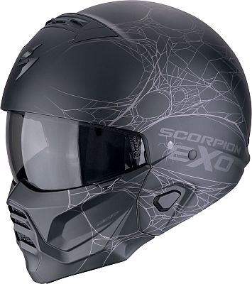 Scorpion EXO-Combat II Spider Web, Modularhelm - Matt Schwarz/Silber - L von Scorpion