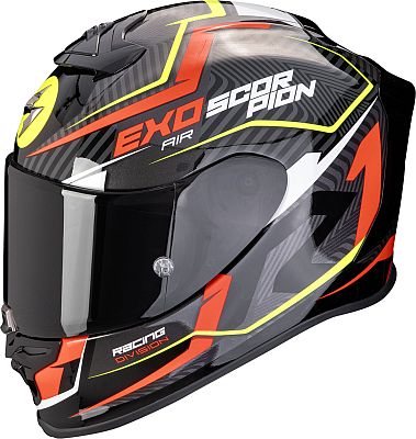 Scorpion EXO-R1 Evo Air Coup, Integralhelm - Schwarz/Rot/Neon-Gelb - L von Scorpion