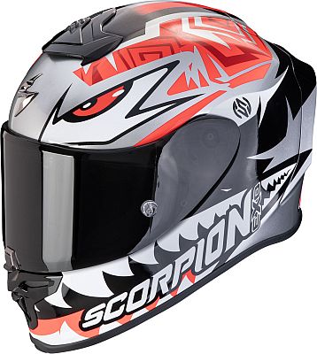 Scorpion EXO-R1 Evo Air Zaccone, Integralhelm - Silber-Schwarz/Rot - S von Scorpion