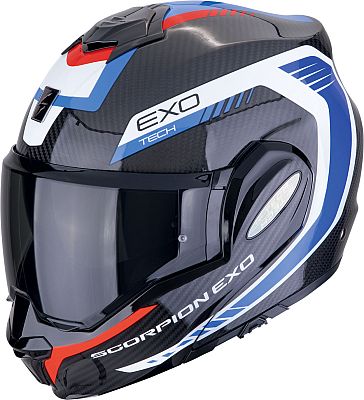 Scorpion EXO-Tech Evo Carbon Cosy, Modularhelm - Schwarz/Weiß/Blau/Rot - L von Scorpion