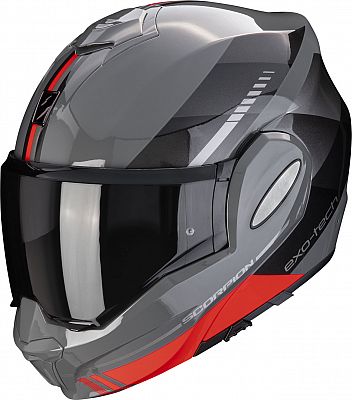 Scorpion EXO-Tech Evo Genre, Modularhelm - Grau/Schwarz/Rot - M von Scorpion