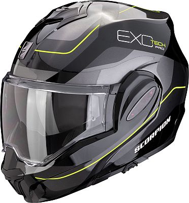 Scorpion EXO-Tech Evo Pro Commuta, Modularhelm - Schwarz/Silber/Neon-Gelb - L von Scorpion