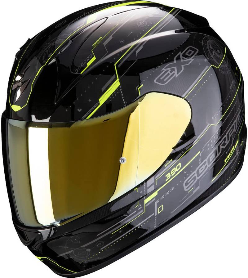 Scorpion Herren EXO-390 Beat Black-Neon Yellow XXL Motorcycle Helmets von Scorpion