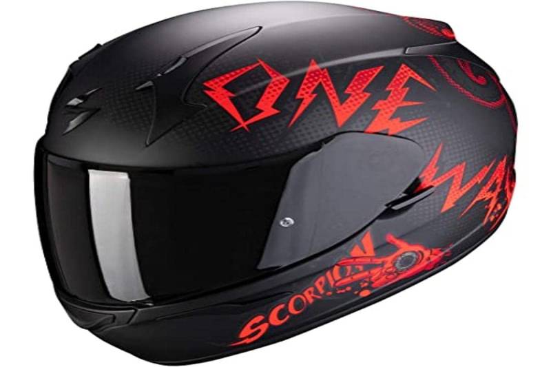 Scorpion Herren NC Motorrad Helm, Schwarz/Rot, L von Scorpion