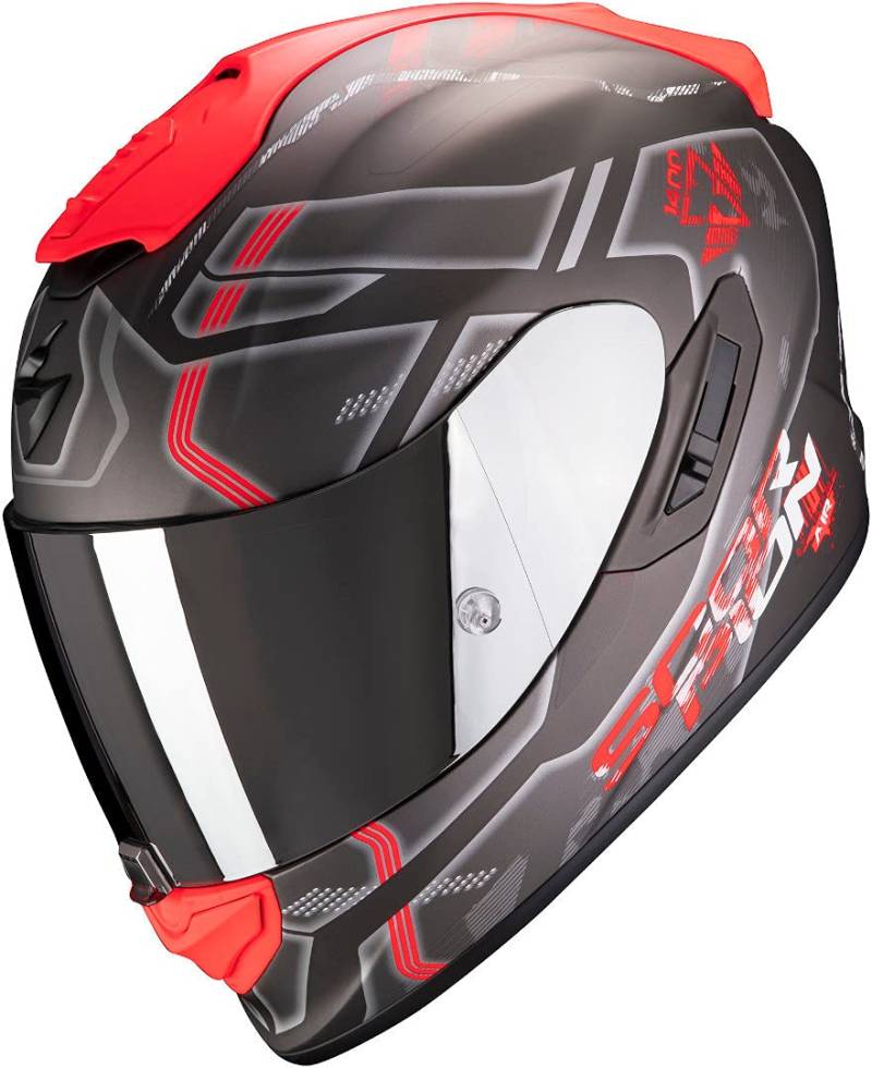 Scorpion Herren NC Motorrad Helm, Schwarz/Rot, S von Scorpion