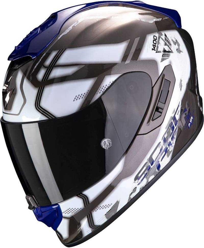 Scorpion Herren NC Motorrad Helm, Weiss/Blau, XL von Scorpion