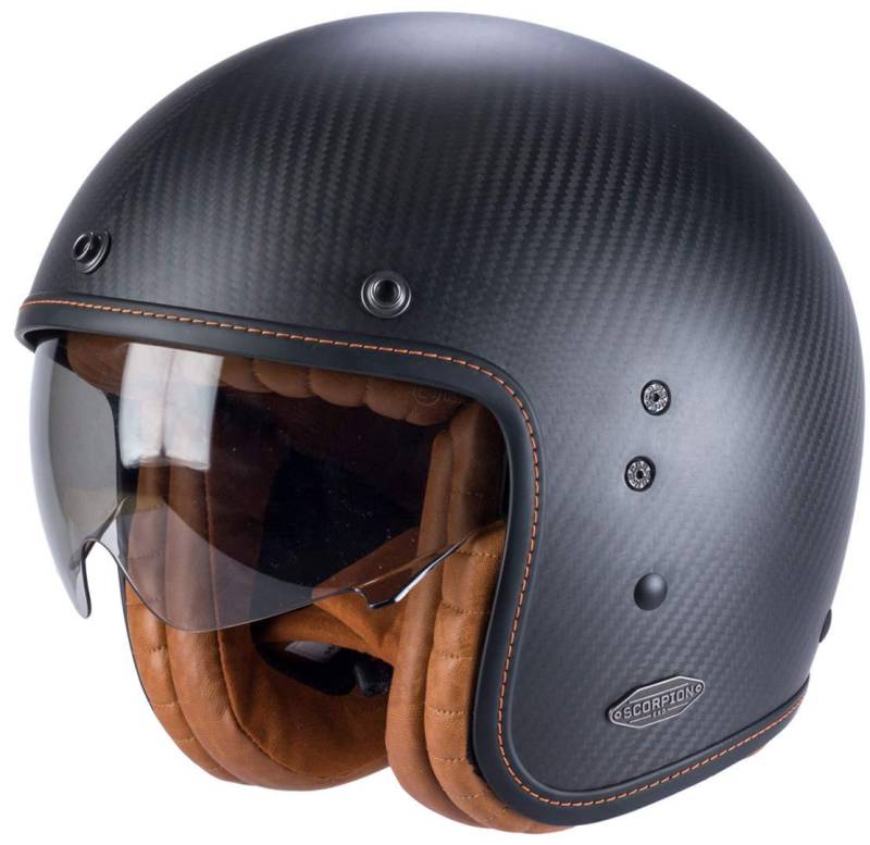 Scorpion Motorradhelm BELFAST CARBON Schwarz Mat, Schwarz, M von ScorpionEXO