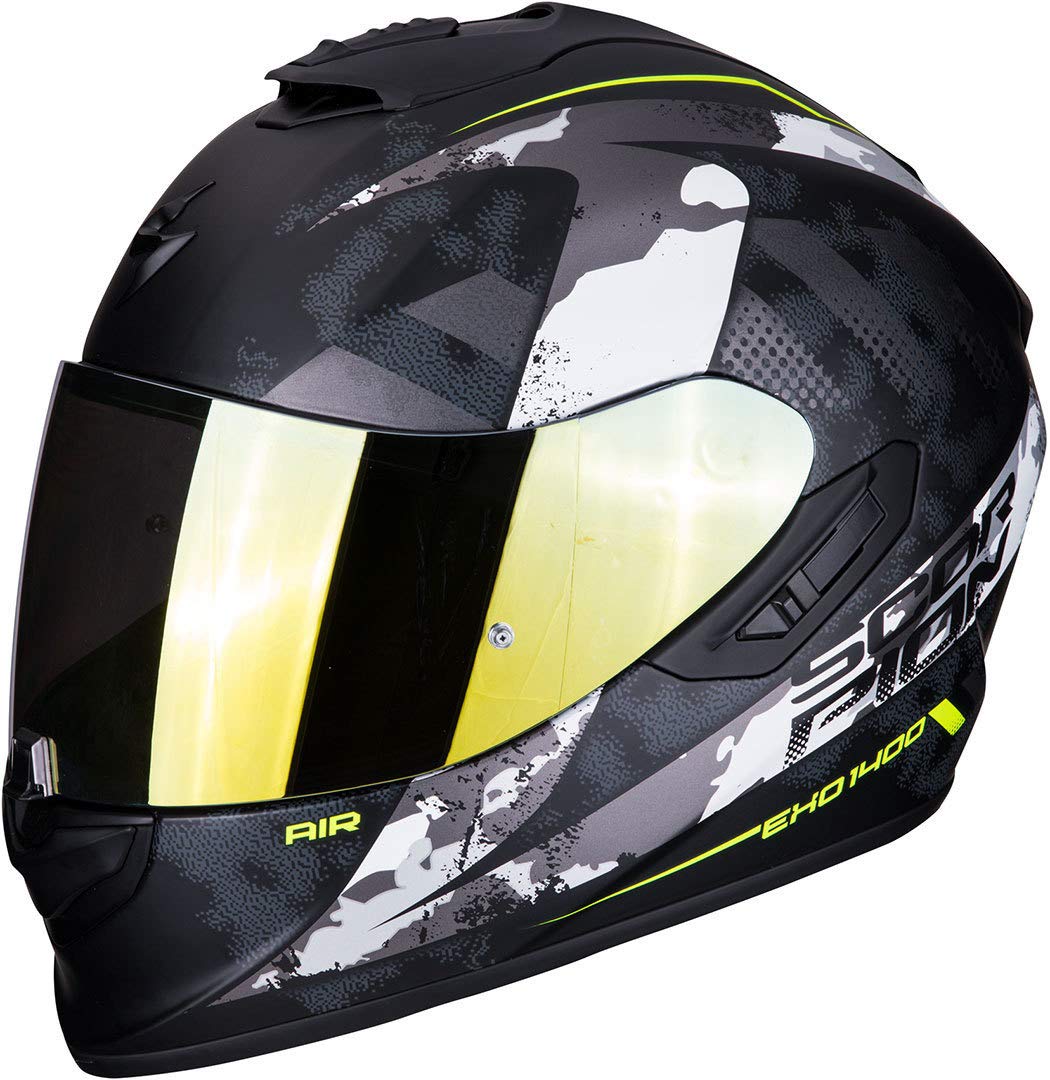 Scorpion Motorradhelm EXO-1400 AIR SYLEX Matt Black-Silver, Schwarz/Grau, XS von Scorpion