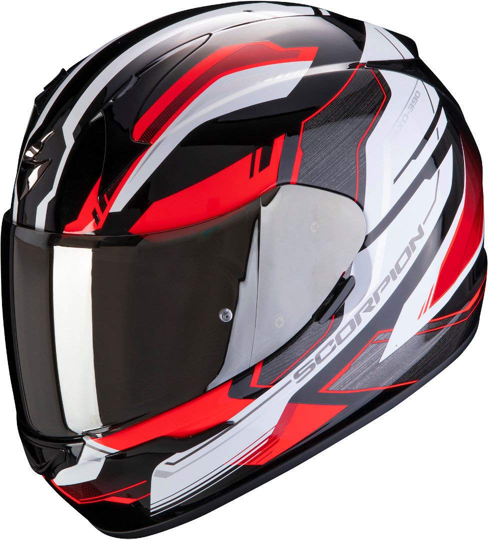 Scorpion Motorradhelm EXO-390 BOOST Black-White-Red, Schwarz/Weiss/Rot, XS Nc von Scorpion