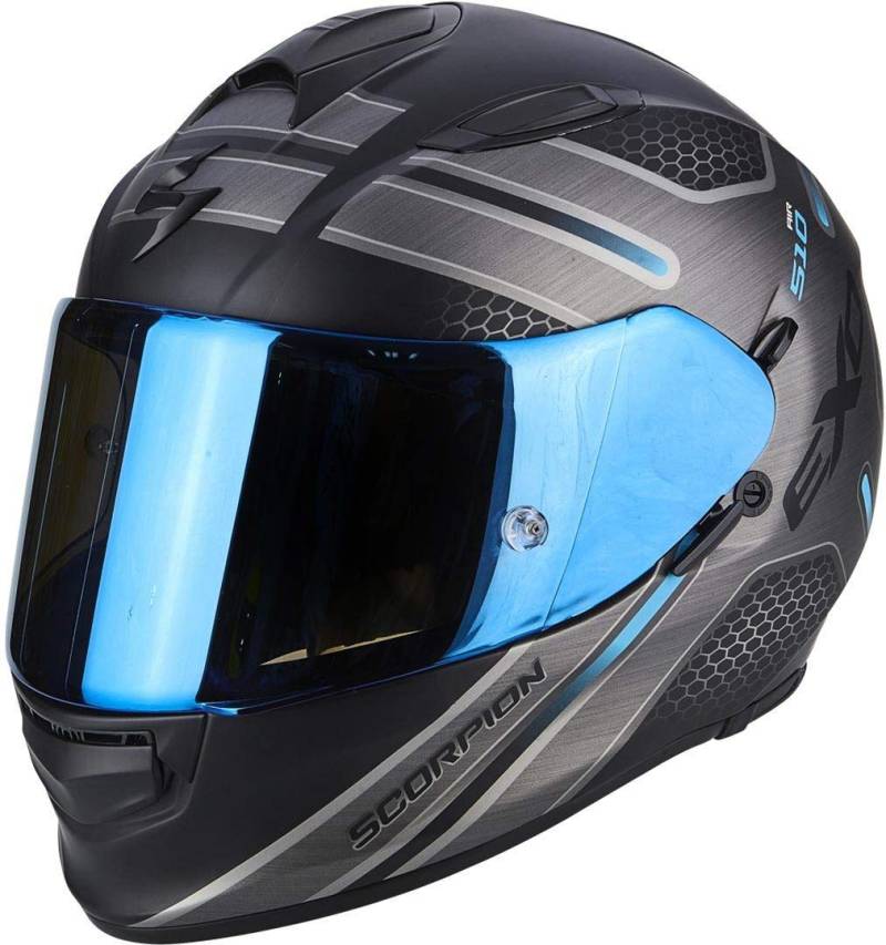 Scorpion Motorradhelm Exo 510 Air Route, Schwarz/Blau, Größe S von Scorpion