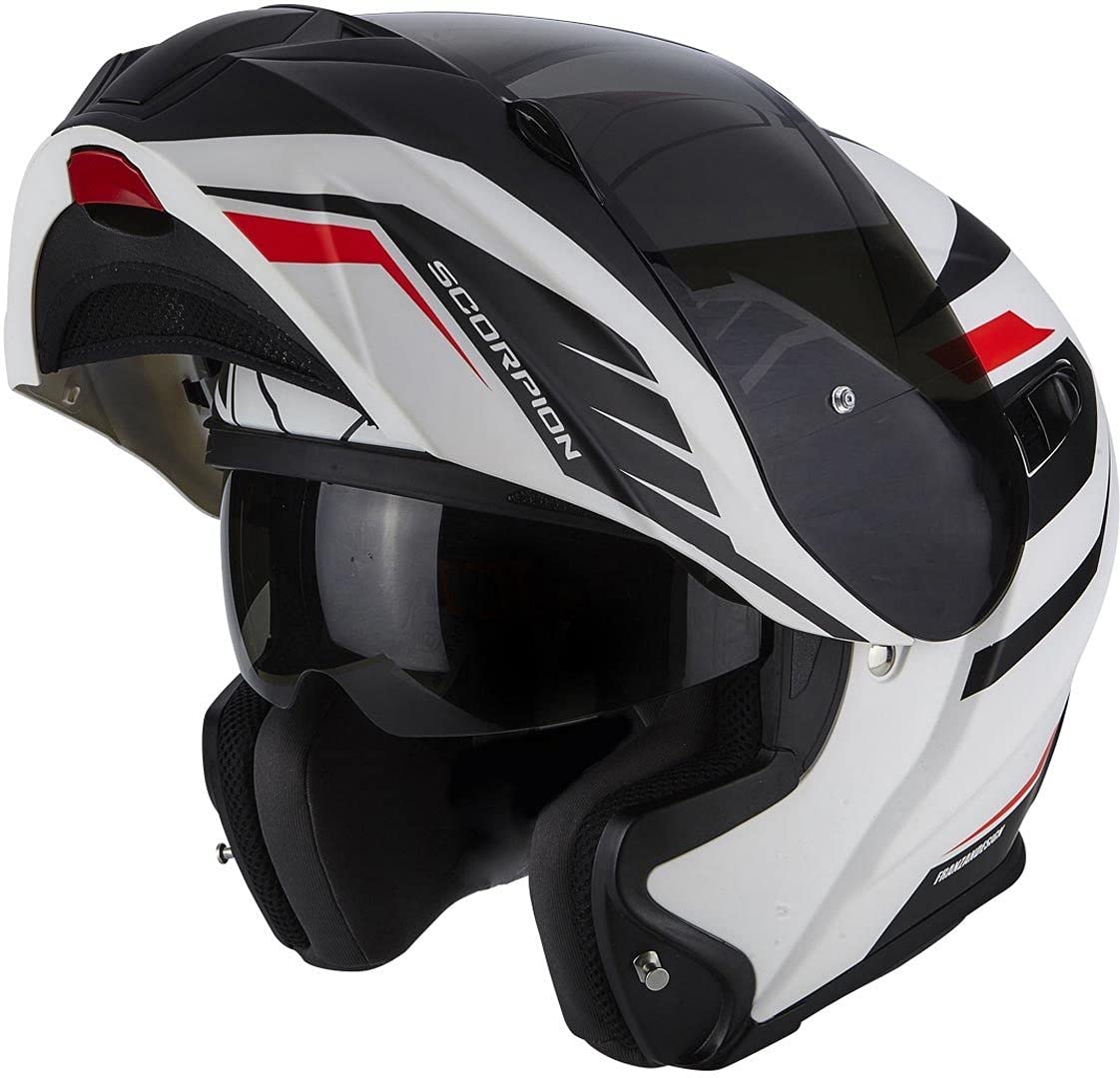 Scorpion Motorradhelm Exo 920 Shuttle Matt Weiß/Schwarz/Rot Größe XS 2604_26477 von Scorpion