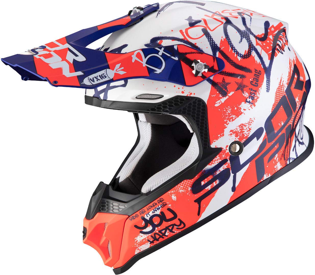 Scorpion VX-16 AIR ORATIO Matt white-Blue-Red M von Scorpion