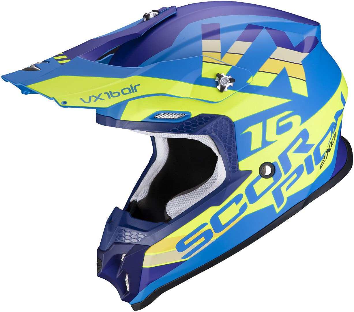 Scorpion VX-16 AIR X-TURN Matt Blue-Neon Yellow L von Scorpion