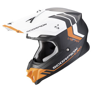 Scorpion VX-16 Evo Air Fusion Crosshelm Matt Schwarz Orange von Scorpion