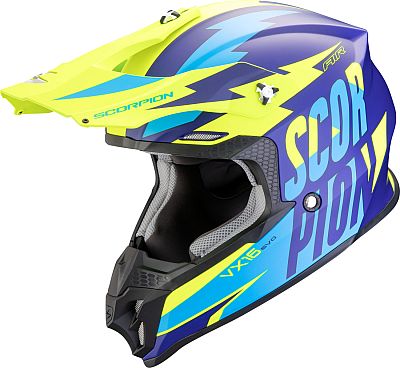 Scorpion VX-16 Evo Air Slanter, Motocrosshelm - Matt Blau/Neon-Gelb - XL von Scorpion