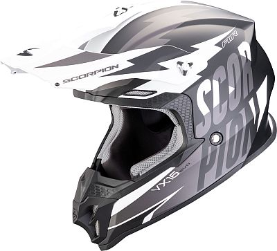 Scorpion VX-16 Evo Air Slanter, Motocrosshelm - Matt Schwarz/Silber - XL von Scorpion