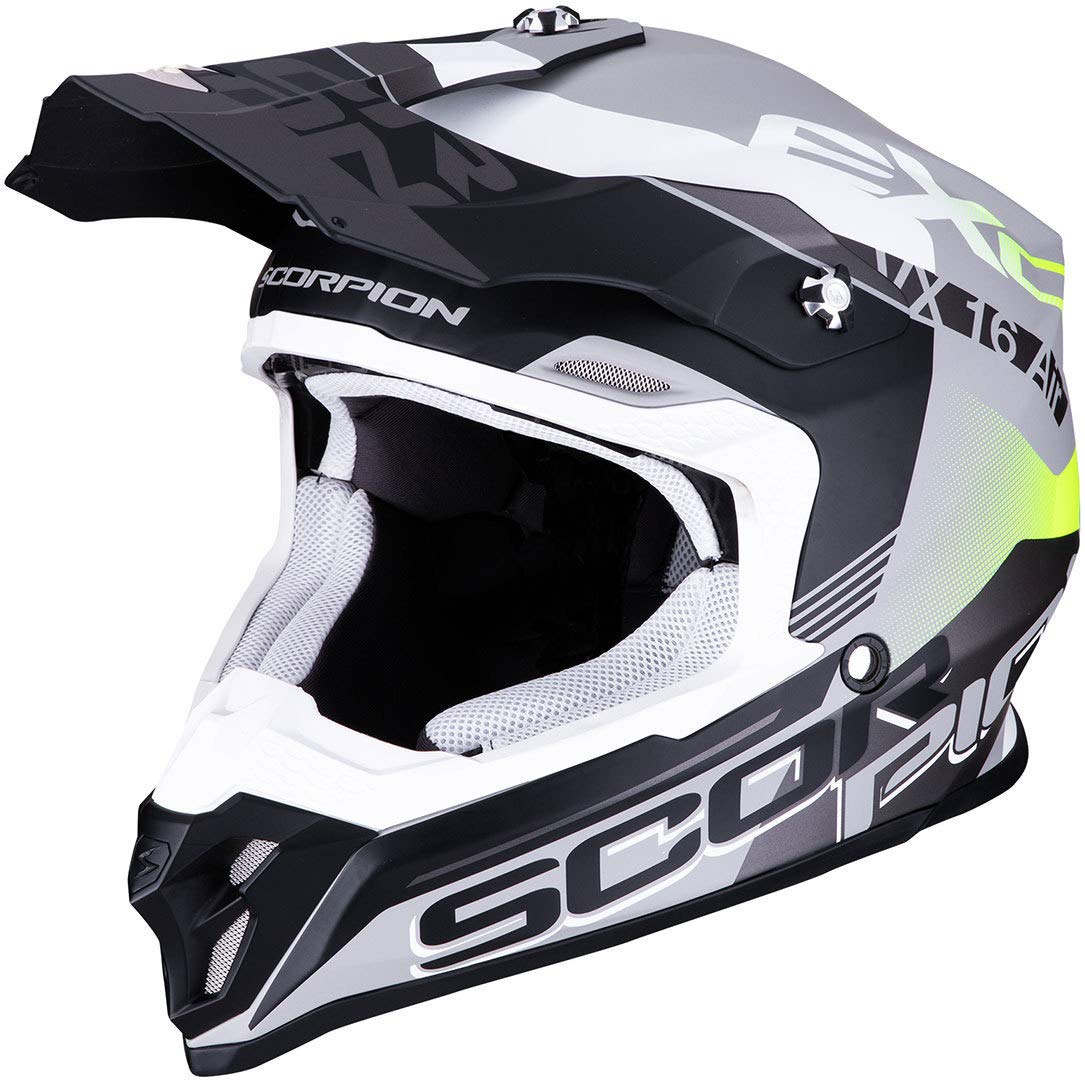 Scorpion 46-266-218-03 VX-16 Air Arhus Matt Silver-Black-Neon Yellow S von ScorpionEXO