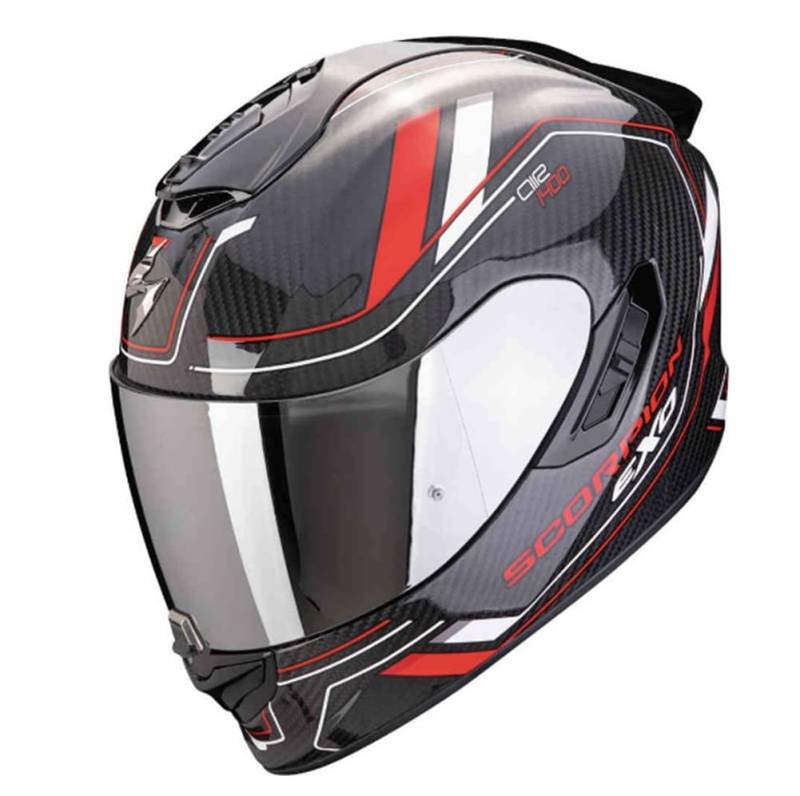 Scorpion EXO-1400 EVO II Carbon Air Mirage Accord Motorradhelm, Mirage schwarz-rot-weiß, L von ScorpionEXO