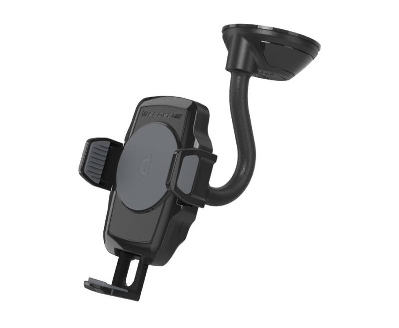 Scosche MagicMount - Kabelloses KFZ-Ladegerät & Einstellbare Halterung für QI-fähige Smartphones, iPhone, Samsung, ideal für das Auto, schnellladend, stabiler & zuverlässiger StickGrip - Schwarz von Scosche