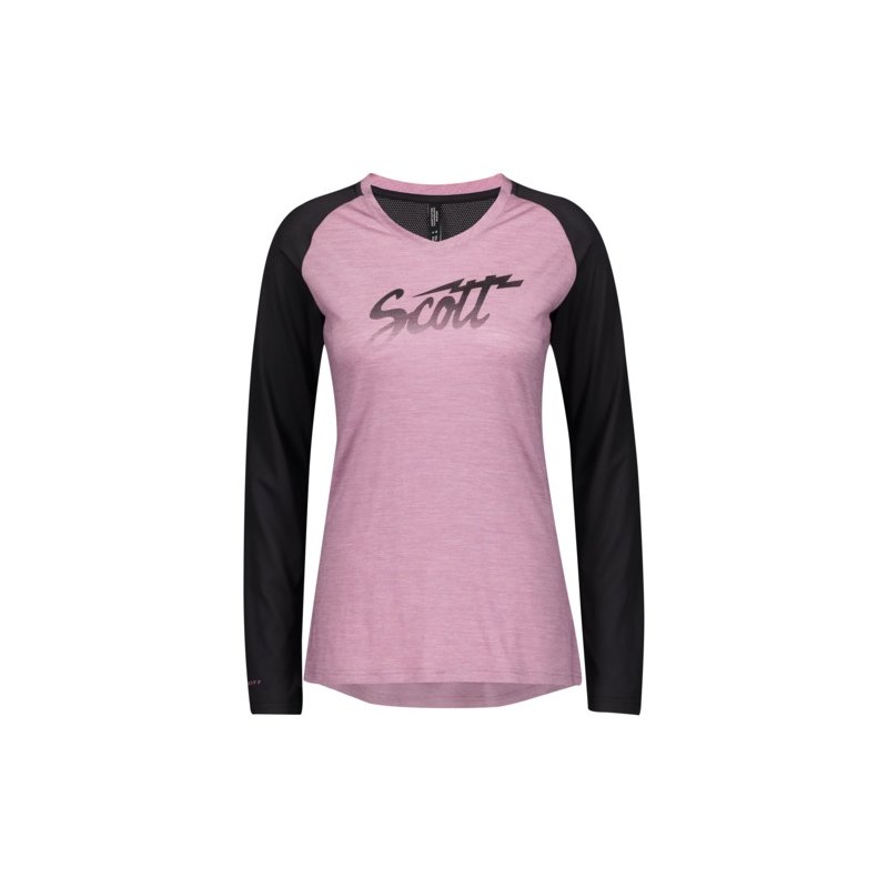 Scott Shirt Damen Trail Flow Raglan l/sl - cassis pink/EU M von Scott Sports