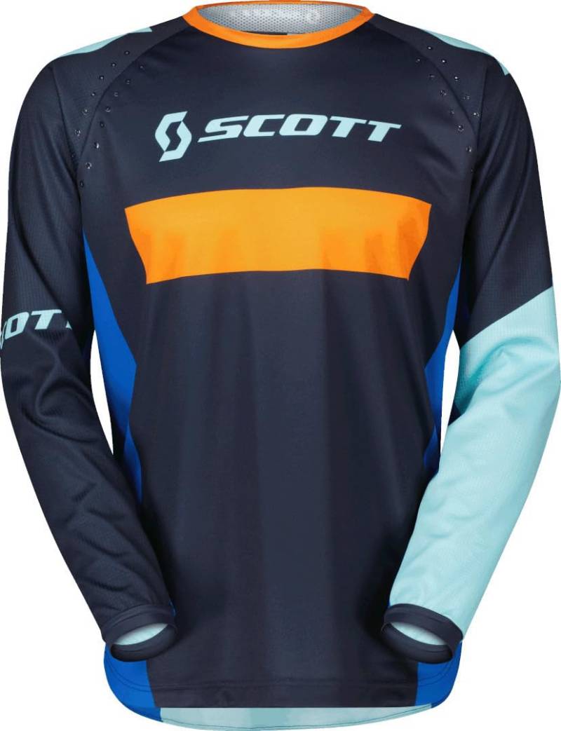 Scott 350 Dirt Kinder MX Motocross Jersey/DH Fahrrad Trikot blau/orange 2023: Größe: S (128) von Scott