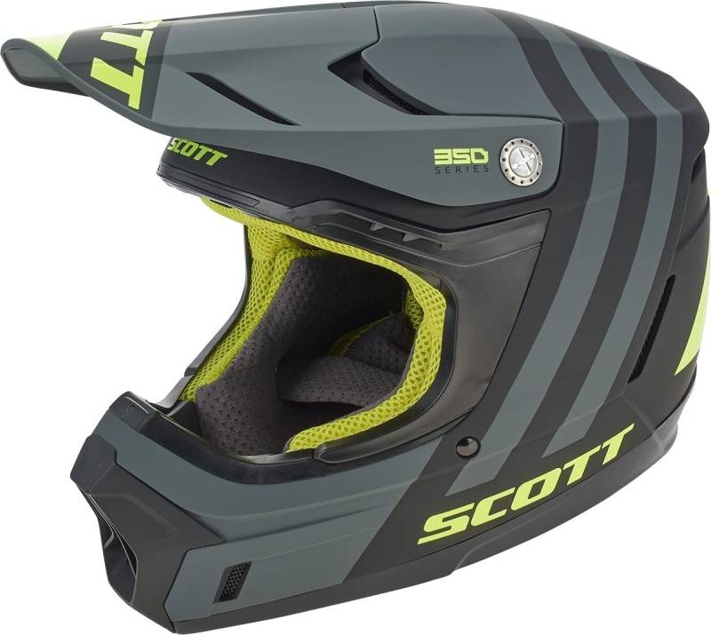 Scott 350 Evo Plus Dash MX Enduro Motorrad / Bike Helm schwarz/grau/gelb 2022: Größe: M (57-58cm) von Scott