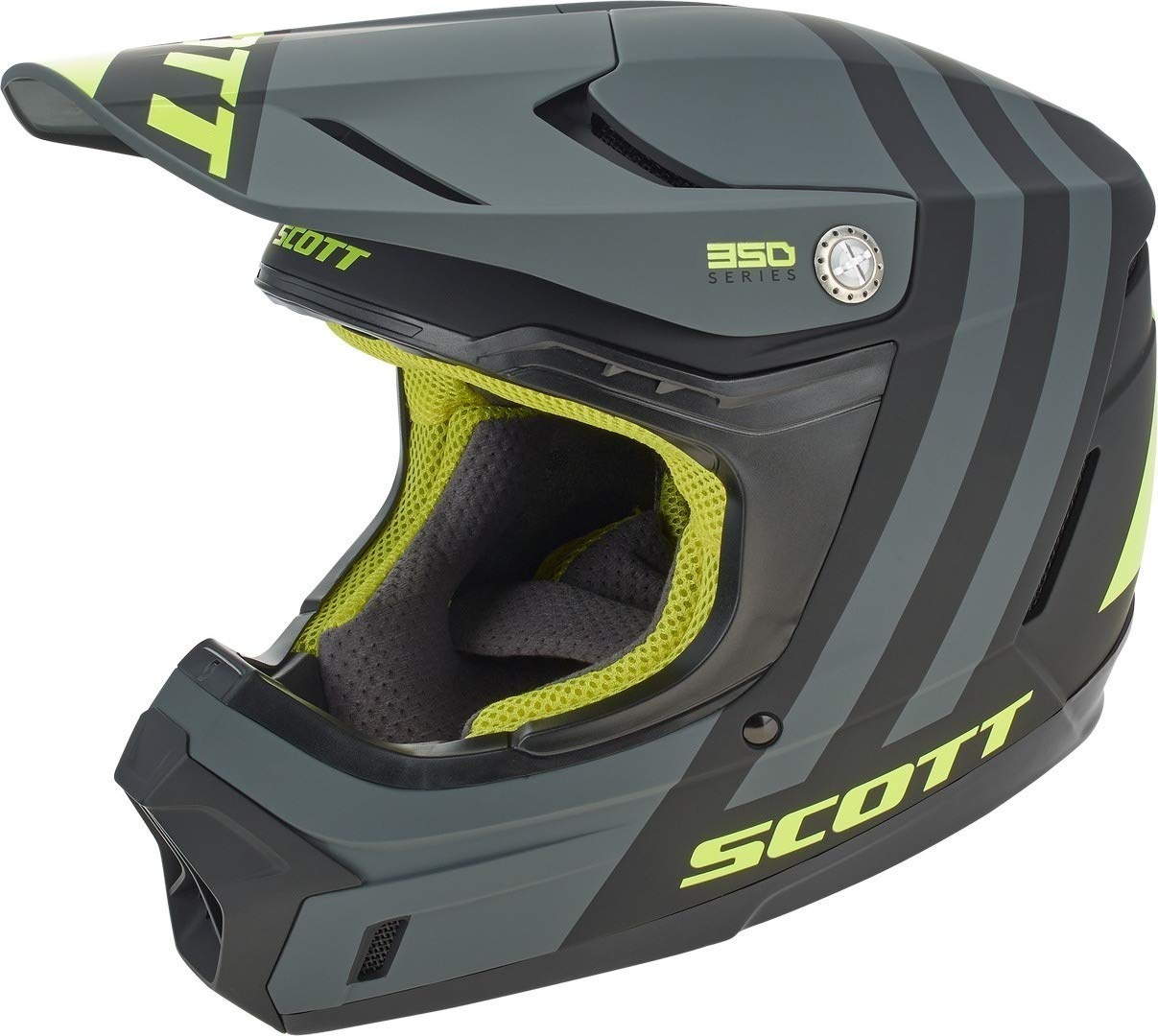 Scott 350 Evo Plus Dash MX Enduro Motorrad/Bike Helm schwarz/grau/gelb 2022: Größe: S (55-56cm) von Scott