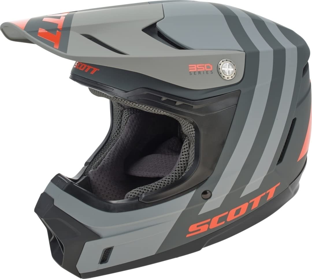 Scott 350 Evo Plus Dash MX Enduro Motorrad/Bike Helm schwarz/grau/orange 2022: Größe: M (57-58cm) von Scott