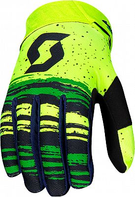 Scott 450 Noise, Handschuhe - Schwarz/Blau/Neon-Gelb - XXL von Scott