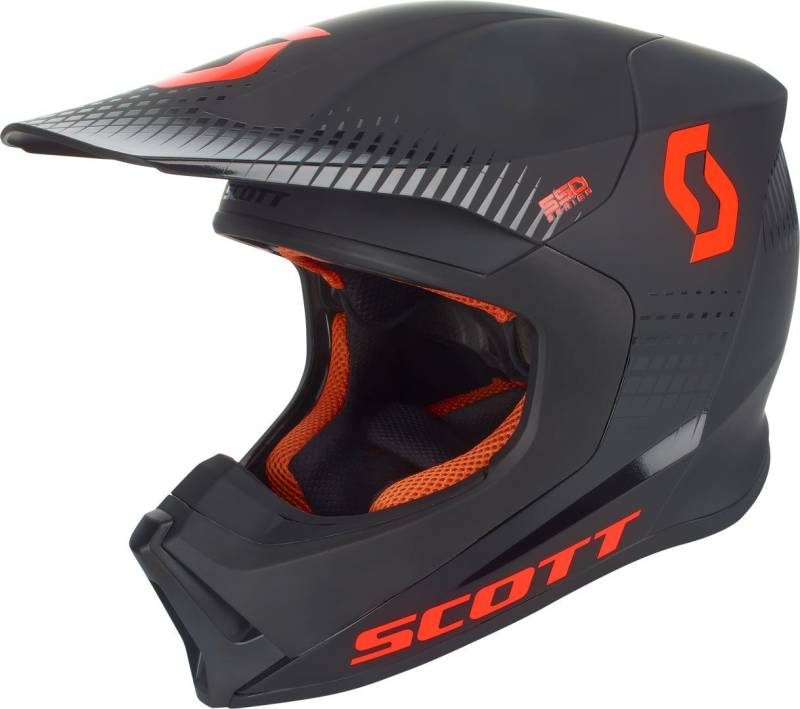 Scott 550 Hatch MX Enduro Motorrad Helm schwarz/orange 2022: Größe: XS (53-54cm) von Scott