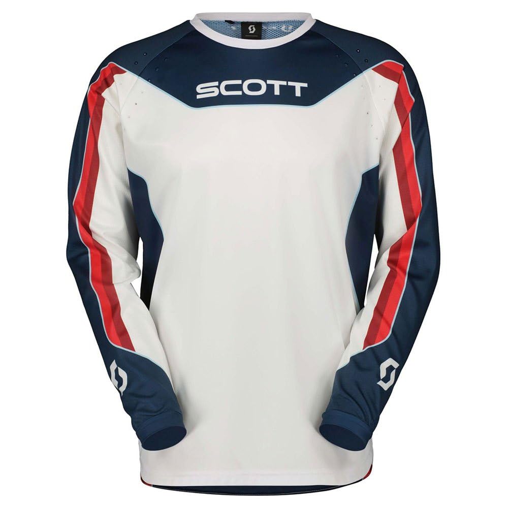 Scott Evo Dirt MX Motocross Jersey/DH Fahrrad Trikot weiß/blau 2024: Größe: M (46/48) von Scott