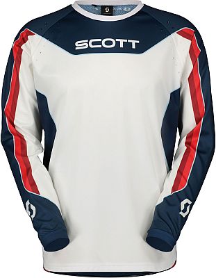 Scott Evo Dirt S24, Trikot - Weiß/Dunkelblau/Rot - M von Scott