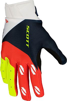 Scott Evo Race S25, Handschuhe - Blau/Neon-Rot/Neon-Gelb/Weiß - M von Scott