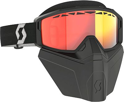 Scott Primal Safari LS, Crossbrillen Gesichtsmaske - Schwarz/Weiß Orange/Rot-Verspiegelt - Einheitsgröße von Scott