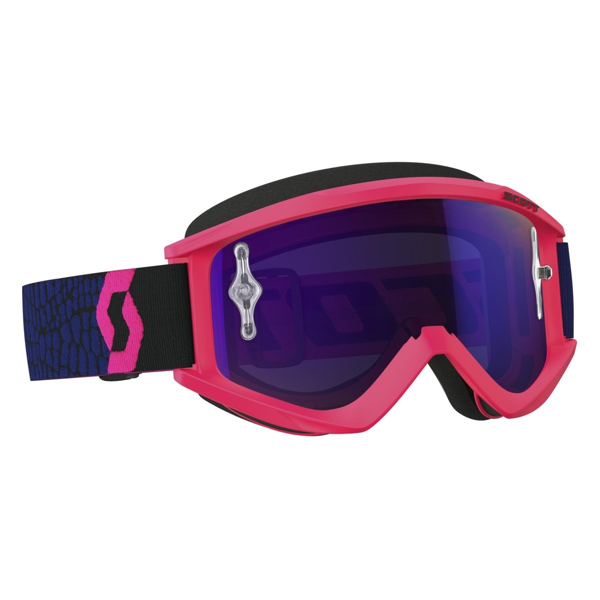 Scott Recoil Xi MX Goggle Cross/MTB Brille pink/blau/lila chrom works von Scott