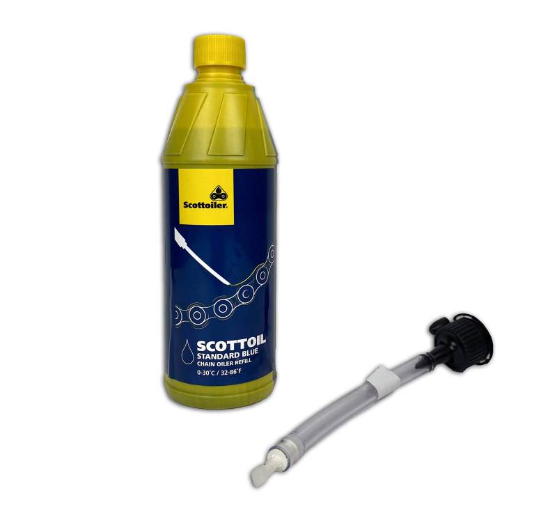 Scottoiler - Scottoil Kettenöl für Motorrad, 500ml Blau mit Einfüllstutzen von Scottoiler