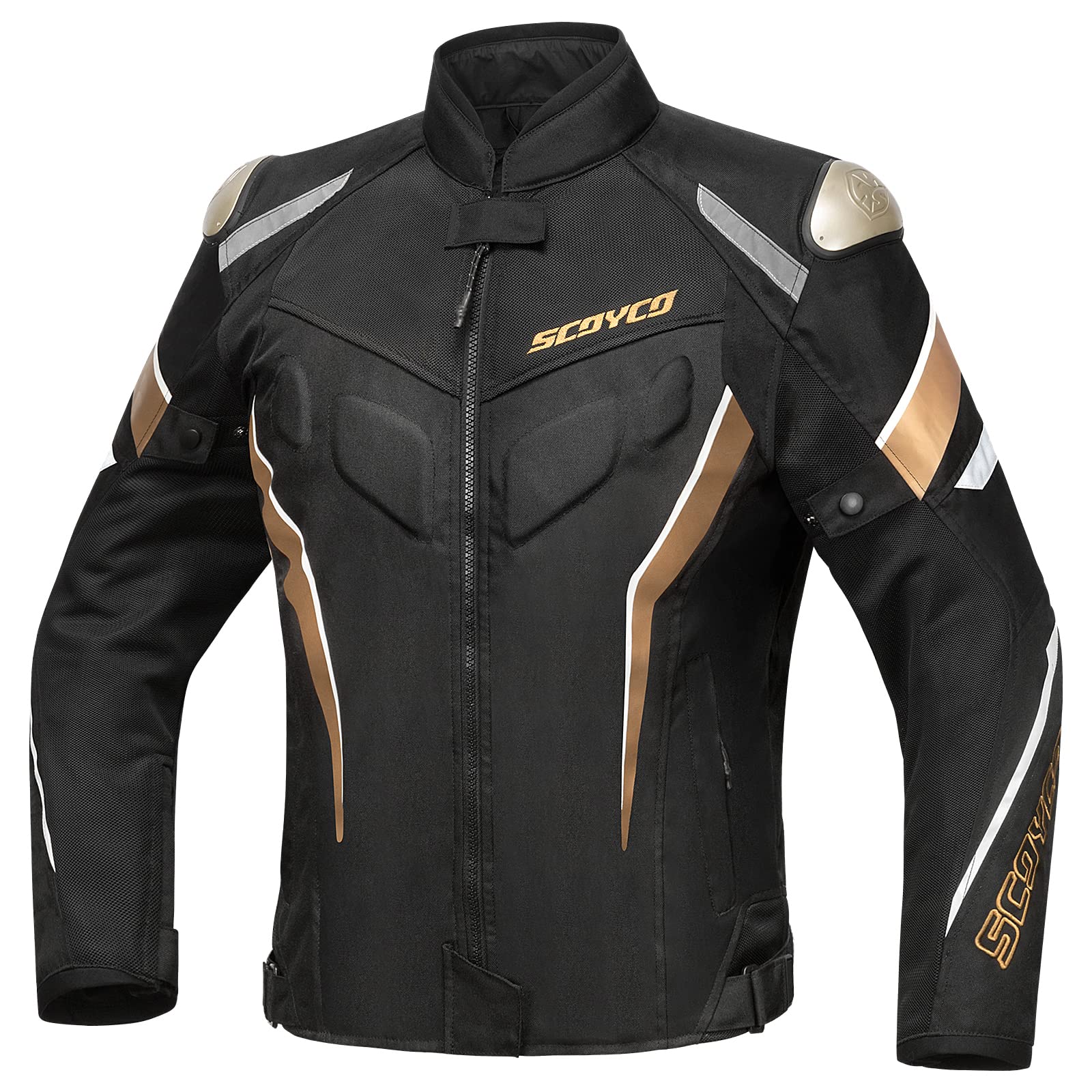 Scoyco Mesh Motorradjacke Motorrad Biker Reiten CE gepanzert Verschleißfeste Jacke Atmungsaktive Schutzausrüstung für Herren 4 Jahreszeiten von Scoyco